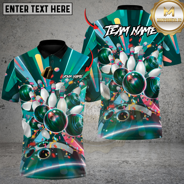 Maxcorners Infinity Strike Bowling Multicolor Customized Name, Team Name 3D Shirts