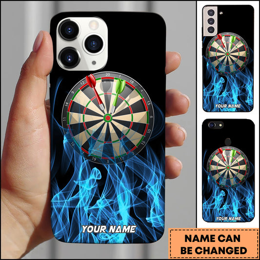 Maxcorners Flame Minimal Dartboard Classic Style Personalized Name 3D Phone Case