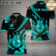 Maxcorners Bowling Golden Crown Multioptions Personalized Name, Team Name Unisex 3D Shirts