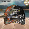 Maxcorners Fishing Orange Camo Graphic Personalized 3D Cap