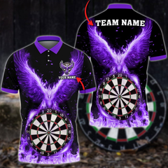 Maxcorners Darts Rebirth Flame Phoenix Multicolor Customized Name, Team Name 3D Shirts