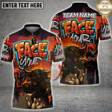 Maxcorners Bowling Shirt Face Your Fear Graffiti Minotaur Multioptions Personalized Name, Team Name Unisex 3D Shirt (4 Colors)