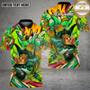 Maxcorners Bowling King Shark Graffiti Neon Art Design Multi Options Personalized Name Team Name 3D Shirt