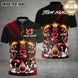 Maxcorners Bowling Cerberus Fire Beast Hell Flame Design Multi Options Personalized Name Team Name 3D Shirt