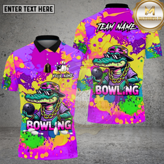 Maxcorners Bowling Crocodile Graffiti Splash Streetwear Design Multi Options Personalized Name Team Name 3D Shirt