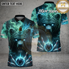 Maxcorners Bowling Electric Bear Lightning Energy Design Multi Options Personalized Name Team Name 3D Shirt