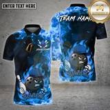Maxcorners Bowling Flame Ball Cartoon Fire Style Multi Options Personalized Name Team Name 3D Shirt