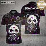 Maxcorners Dartboard Gothic Panda Bear Graffiti Style Multi Options Personalized Name Team Name 3D Shirt