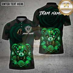 Maxcorners Dartboard Dark Teddy Bear Rose Diamond Design Multi Options Personalized Name Team Name 3D Shirt