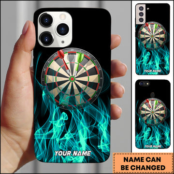 Maxcorners Flame Minimal Dartboard Classic Style Personalized Name 3D Phone Case