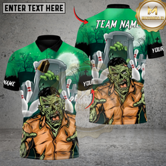Maxcorners Bowling Zombie Strike Graveyard Multicolor Customized Name, Team Name 3D Shirts
