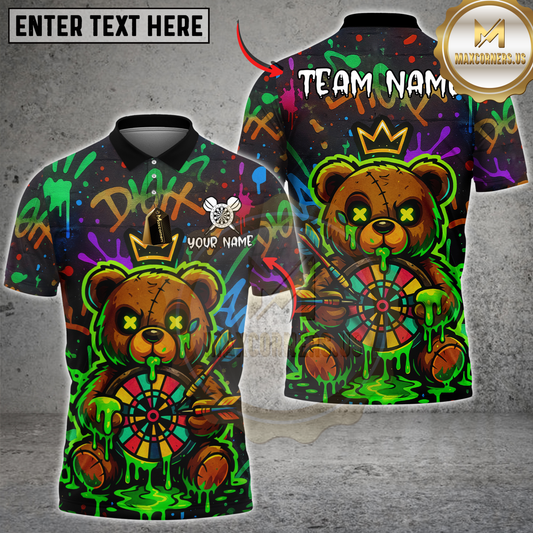 Maxcorners Darts Teddy Love Bear Dartboard Multicolor Customized Name, Team Name 3D Shirt For Women