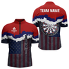 Maxcorners Men's Custom Darts Shirt With American Flag Pattern And Colorful Dartboard LM1605