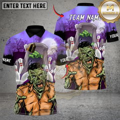 Maxcorners Bowling Zombie Strike Graveyard Multicolor Customized Name, Team Name 3D Shirts