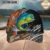 Maxcorners Fishing Orange Camo Graphic Personalized 3D Cap