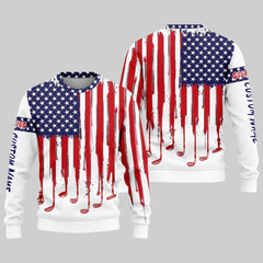 Maxcorners American Flag Custom Golf Polo Shirt, Funny Golf Shirt, Gift For Golfers