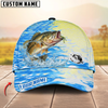 Maxcorners Fishing Blue Lake Pattern Personalized Cap (13 Breeds)