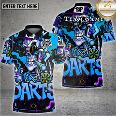 Maxcorners Darts Flaming Skull Street Style Multioptions Personalized Name, Team Name Unisex 3D Shirt (4 Colors)