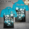 Maxcorners Bowling Cherry Blossom Flower Multicolor Customized Name, Team Name 3D Shirts