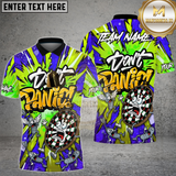 Maxcorners Dart Shirt Don’t Panic Graffiti Art Funny Dartboard Multioptions Personalized Name, Team Name Unisex 3D Shirt (4 Colors)