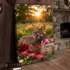 Maxcorners Loving Deer Couple Meadow Sunset Personalized Name Canvas