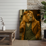 Maxcorners Lion Gentleman Portrait 3D Wrapped Canvas