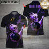 Maxcorners Metal Skull Bowling Multicolor Customized Name, Team Name 3D Shirts