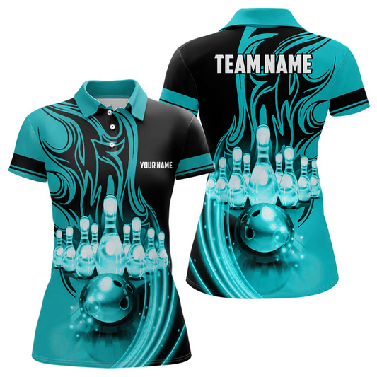 Maxcorners Team League Bowling Jerseys Multicolor Option Customized Name 3D Shirt For Women