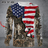 Maxcorners Personalized Name Deer Hunting Long Sleeve Shirt