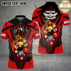 Maxcorners Billiards Neon Burst Pool Balls Multicolor Customized Name, Team Name 3D Shirt