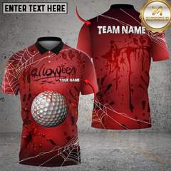 Maxcorners Golf Spooky Halloween Multicolor Customized Name, Team Name 3D Shirts
