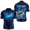 Maxcorners Personalized 10 Ball Thunder Lightning Cobra Snake Men Billiard Shirts, 10 Ball Pool Team Jersey  LM1805