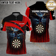 Maxcorners Darts Thunder Eagle Multicolor Option Personalized Name 3D Shirt
