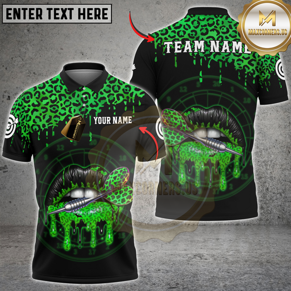 Maxcorners Darts Leopard Lips Dartboard Multicolor Customized Name, Team Name 3D Shirts