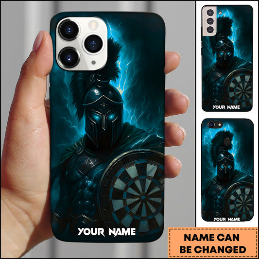 Maxcorners Darts Spartan Warrior Dartboard Multicolor Personalized Name 3D Phone Case
