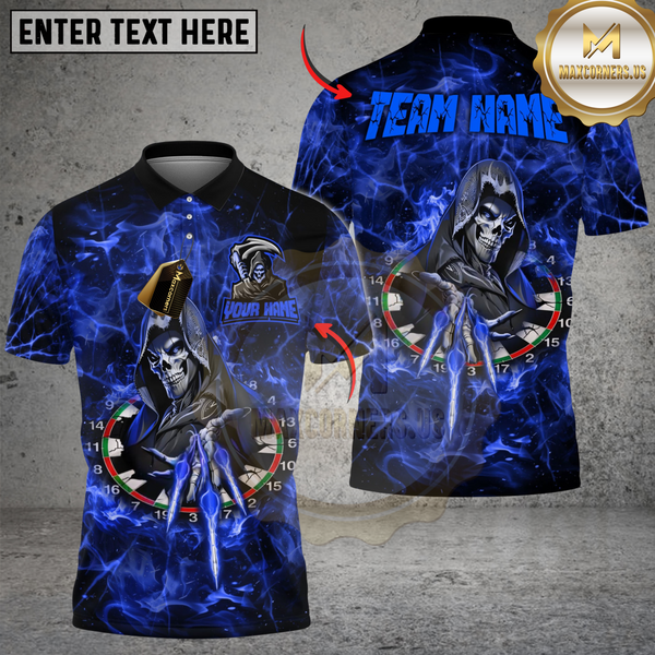 Maxcorners Darts Flame Reaper Throw Multicolor Customized Name, Team Name 3D Shirts