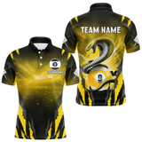 Maxcorners Personalized 9 Ball Thunder Lightning Cobra Snake Men Billiard Shirts, 9 Ball Pool Team Jerseys LM1805