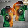 Maxcorners Billiard 8-Ball Fire and Ice Pool Multicolor Customized Name, Team Name 3D Shirt