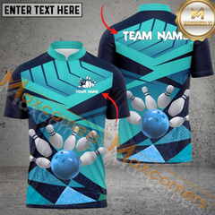 Maxcorners Classic Bowling Jersey Multicolor Option Customized Name, Team Name 3D Polo Shirt