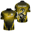 Maxcorners Personalized Thunder Lightning Cobra Snake Men Billiard Shirts, 8 Ball Billiard Team Jersey|Yellow LM1805