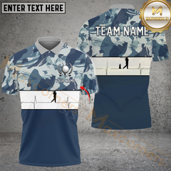 Maxcorners Golf Camo Print And Heartbeat  Multicolor Customized Name, Team Name 3D Shirts