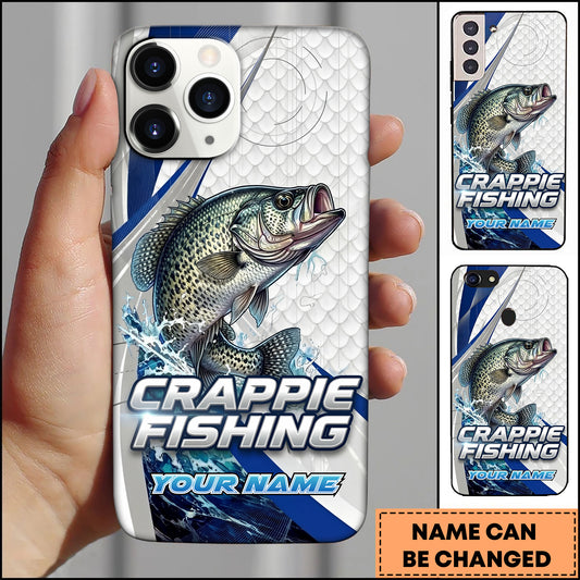 Maxcorners Crappie Fishing Phone Case Splash Art Fishing Phone Case Custom Name