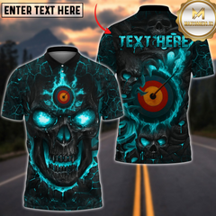 Maxcorners Archery Skull Magma Personalized Name, Team Name 3D Unisex Shirt