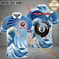 Maxcorners Ball 8 Great Wave Billiard Jersey Multicolor Options Personalized Name, Team Name 3D Polo Shirt
