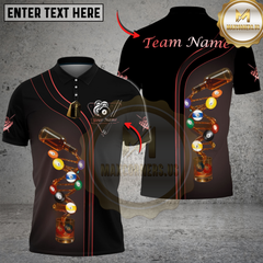 Maxcorners Billiards Ball 8 Deep Fantasy Alcohol Personalized Name Shirt (4 Colors)