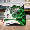 Maxcorners Fishing White Green Lava Sport Personalized Name Classic 3D Cap Personalized Cap (13 Breeds)