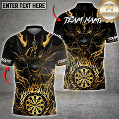 Maxcorners Darts Golden Dragon Multicolor Customized Name, Team Name 3D Shirts