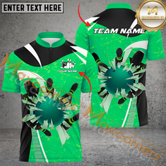 Maxcorners Frozen Bowling Jersey Multicolor Option Customized Name, Team Name 3D Polo Shirt