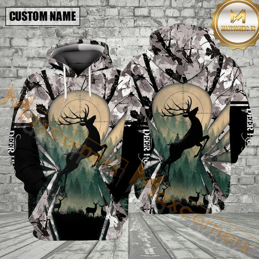 Maxcorners Deer Hunting Peaceful Forest All Over Print Shirt Best Gift For Hunter