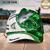Maxcorners Fishing White Green Lava Sport Personalized Name Classic 3D Cap Personalized Cap (13 Breeds)